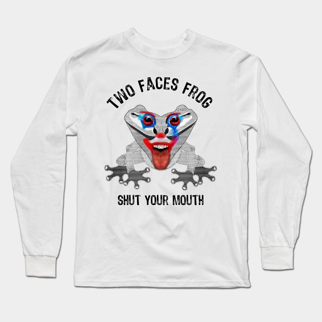 Joke Two Faces Frog shut your mouth Long Sleeve T-Shirt by UMF - Fwo Faces Frog